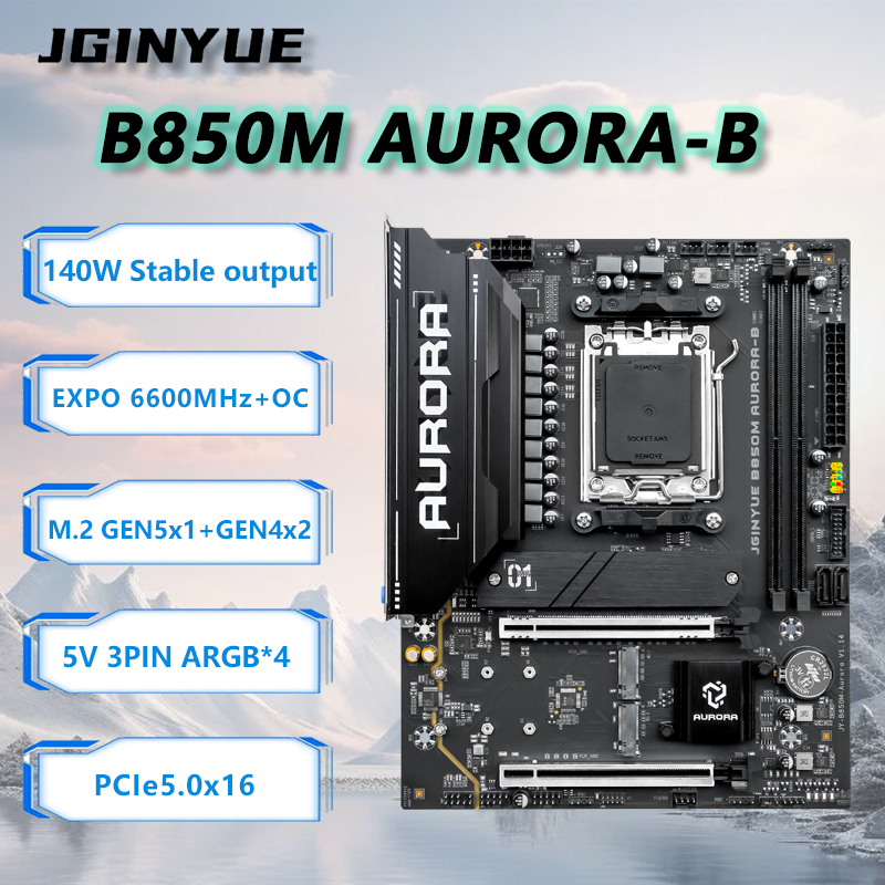 Am5 Micro Atx Pcie 5.0 Motherboard - JGINYUE B850M AURORA-B Nueva placa base