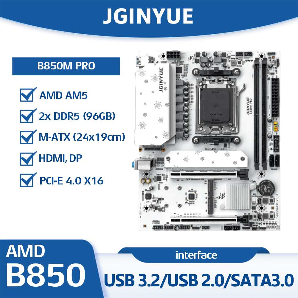 Am5 Micro Atx Pcie 5.0 Motherboard - Tarjeta Madre JGINYUE B850M PRO, AMD