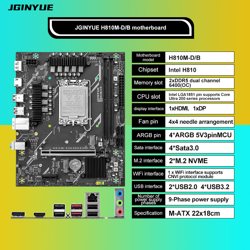 Lga1851 Gaming Motherboard - Placa base H810 Intel LGA1851 DDR5