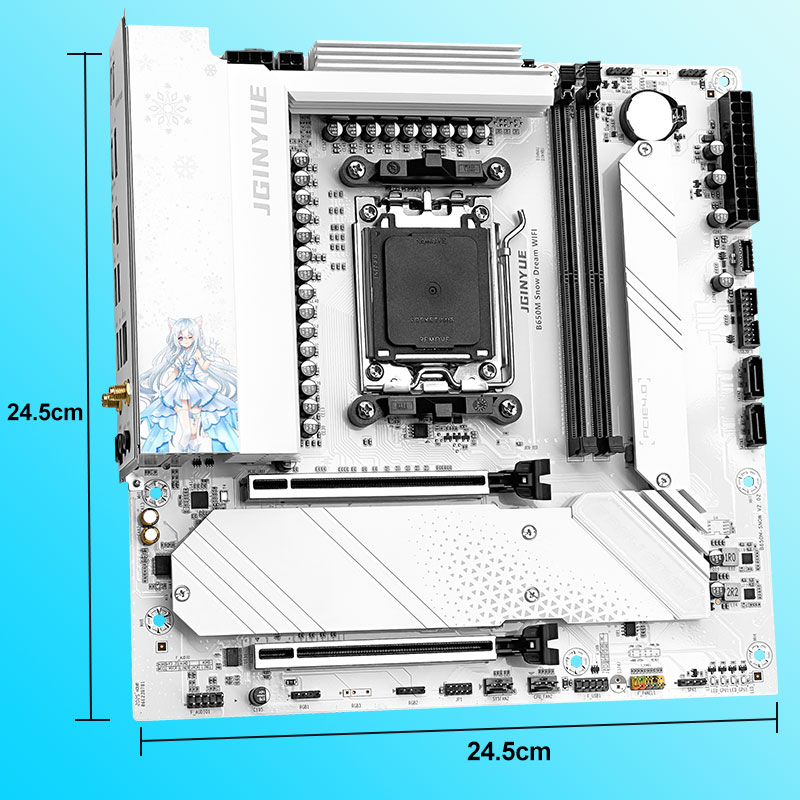 JGINYUE B650M Snow Dream WIFI  - Am5 Micro Atx Pcie 5.0 Motherboard reseña y precio
