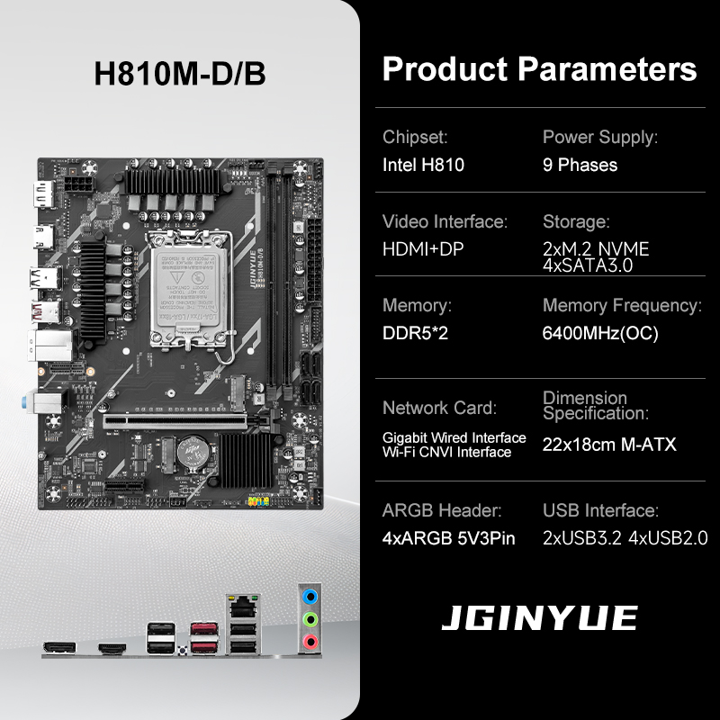 Placa Base para Juegos JGINYUE - Lga1851 Gaming Motherboard reseña y precio