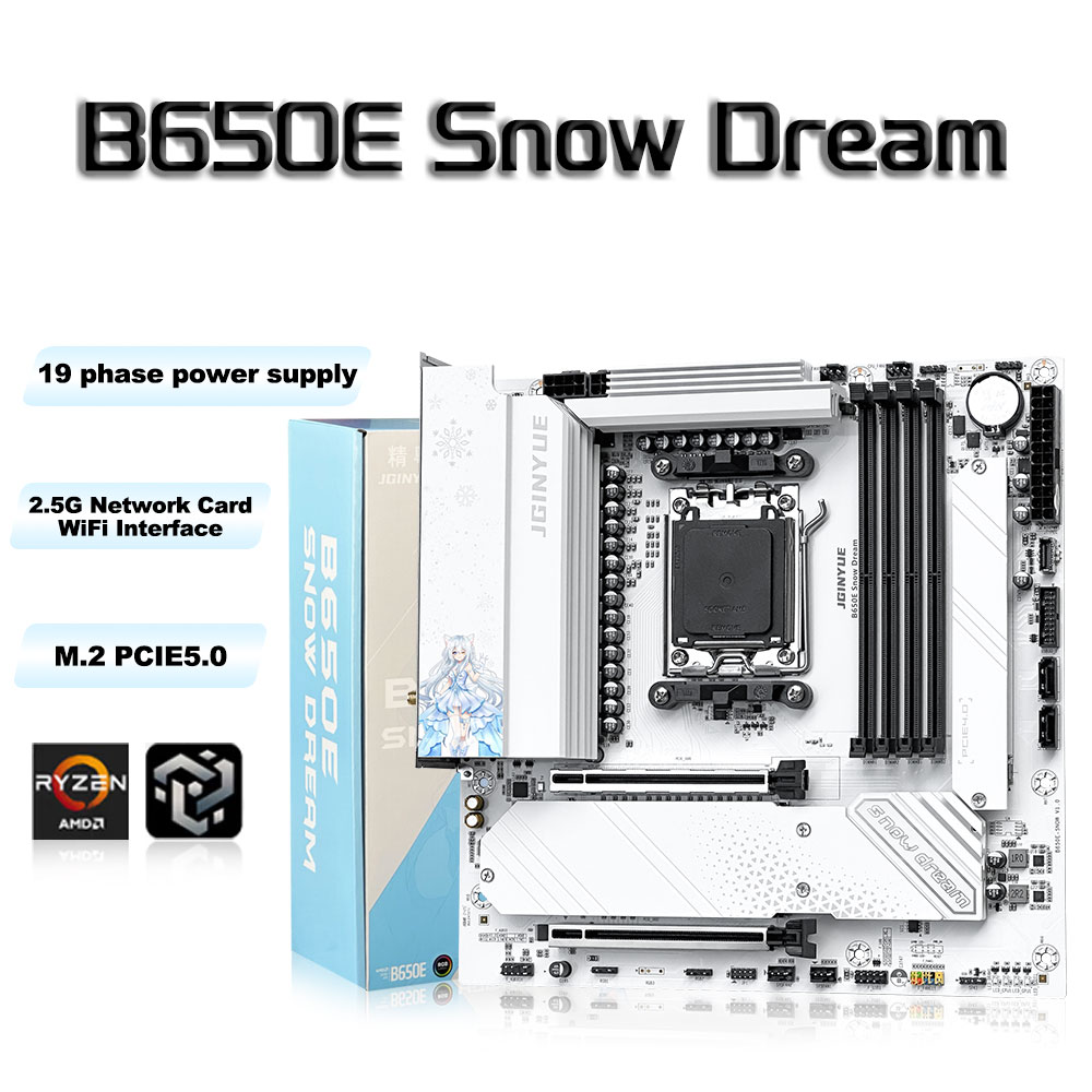 JGINYUE B650E Snow Dream AM5 M - Am5 Micro Atx Pcie 5.0 Motherboard reseña y precio
